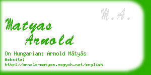 matyas arnold business card