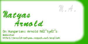 matyas arnold business card